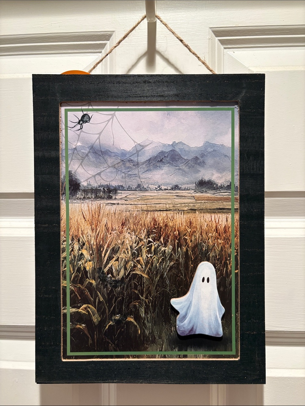 Ghost in Corn Field Wall Art in Black Frame NWT
